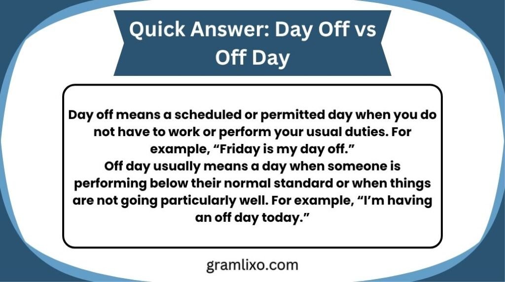 day off vs off day