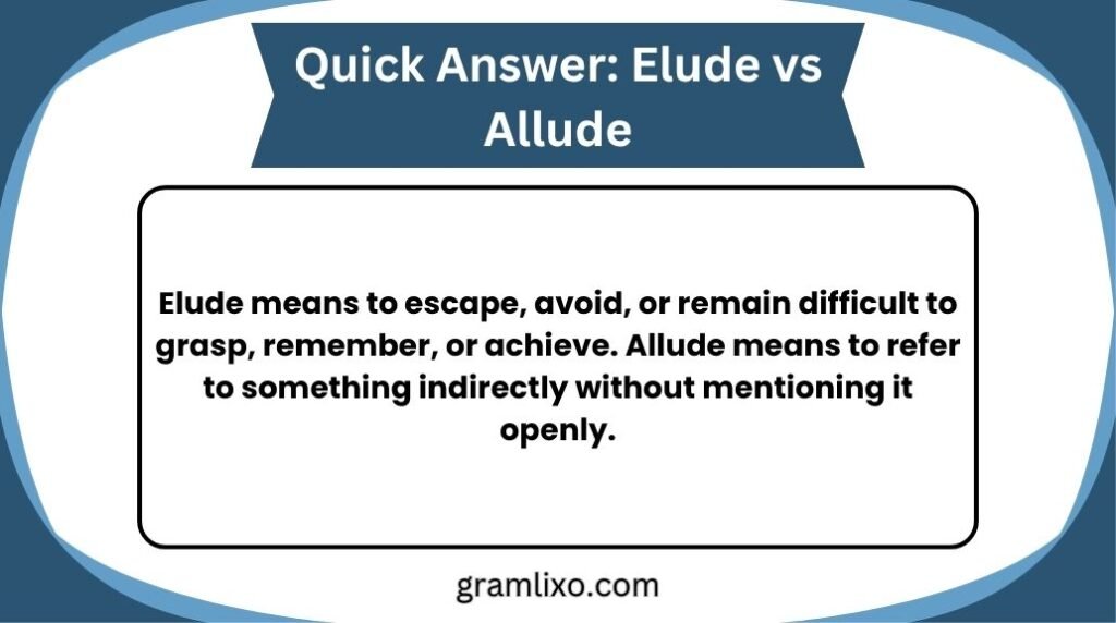 elude vs allude