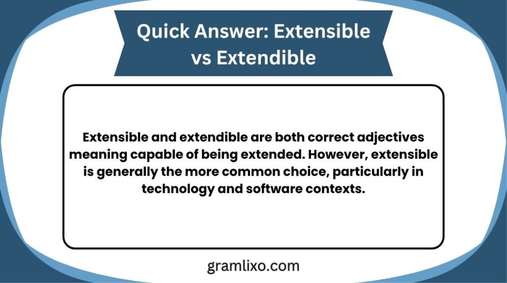 extensible vs extendible