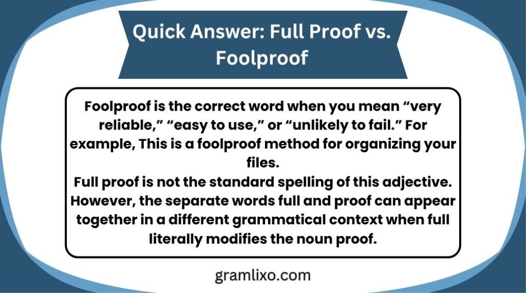 full proof vs foolproof