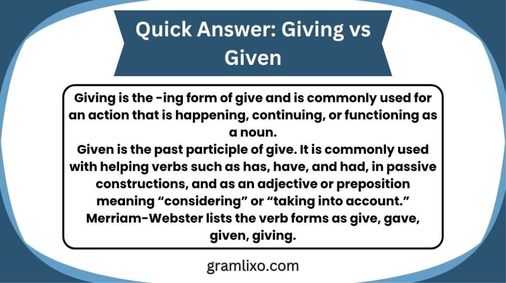 giving vs given