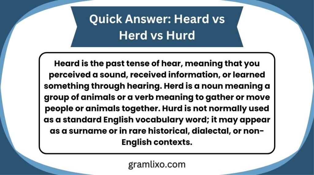 heard vs herd vs hurd