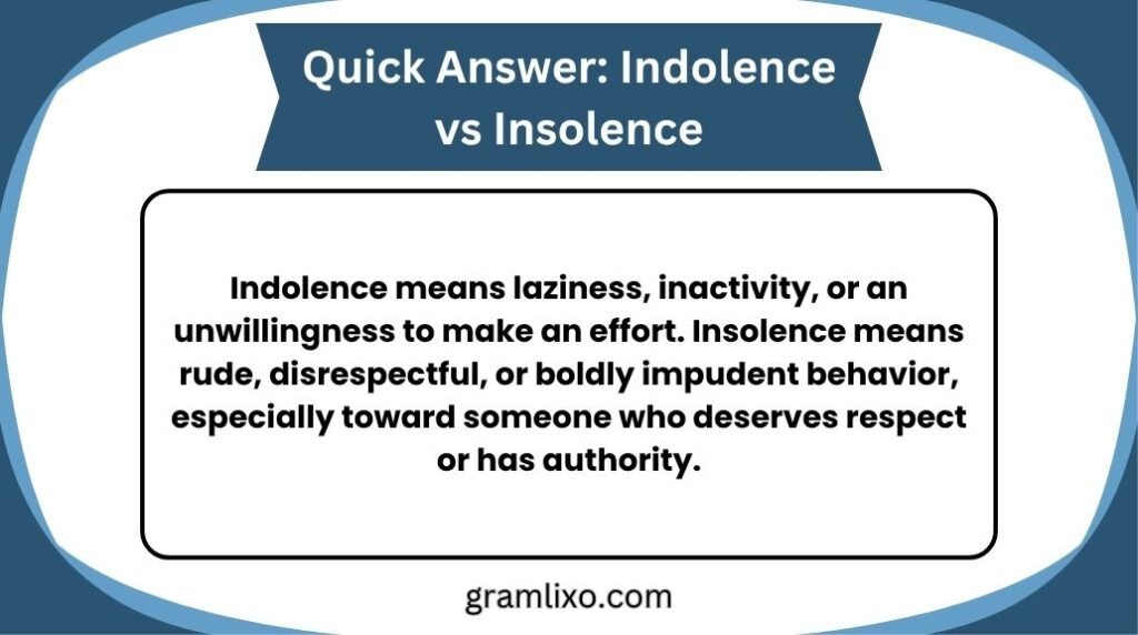 indolence vs insolence