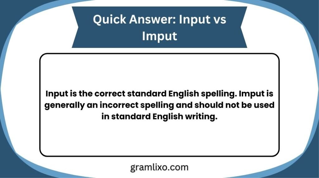 input vs imput