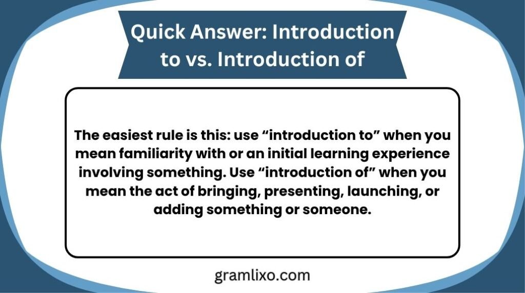 introduction to vs introduction of