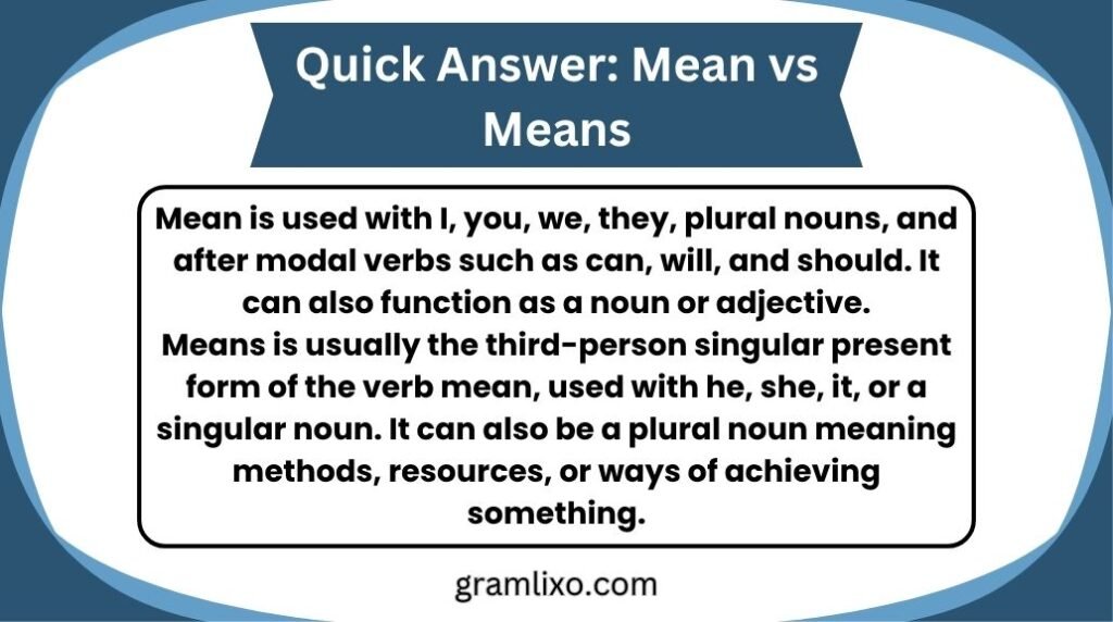 mean vs means