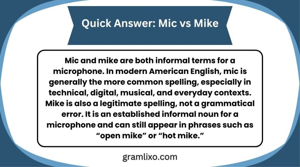mic vs mike