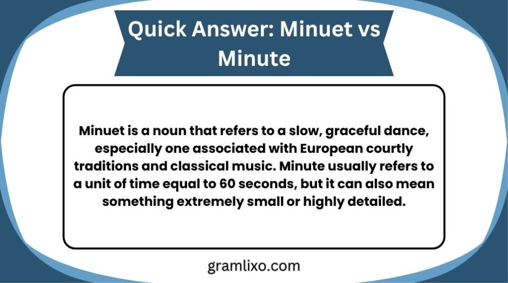 minuet vs minute