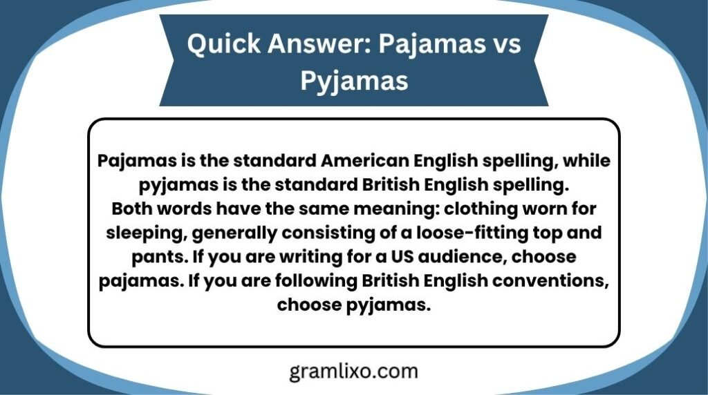 pajamas vs pyjamas