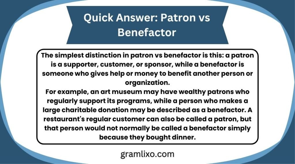 patron vs benefactor