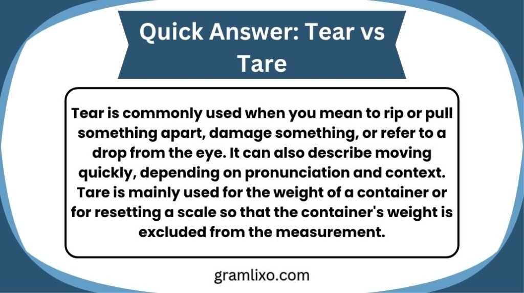 tear vs tare
