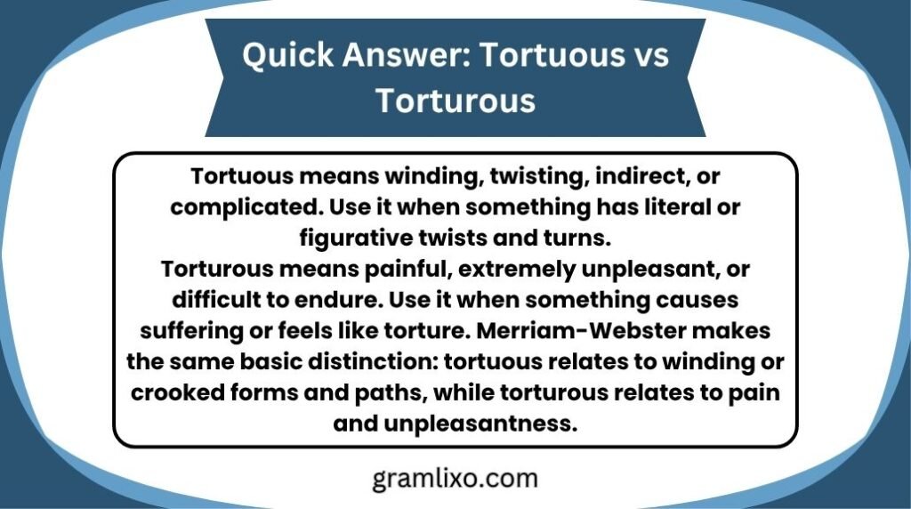 tortuous vs torturous