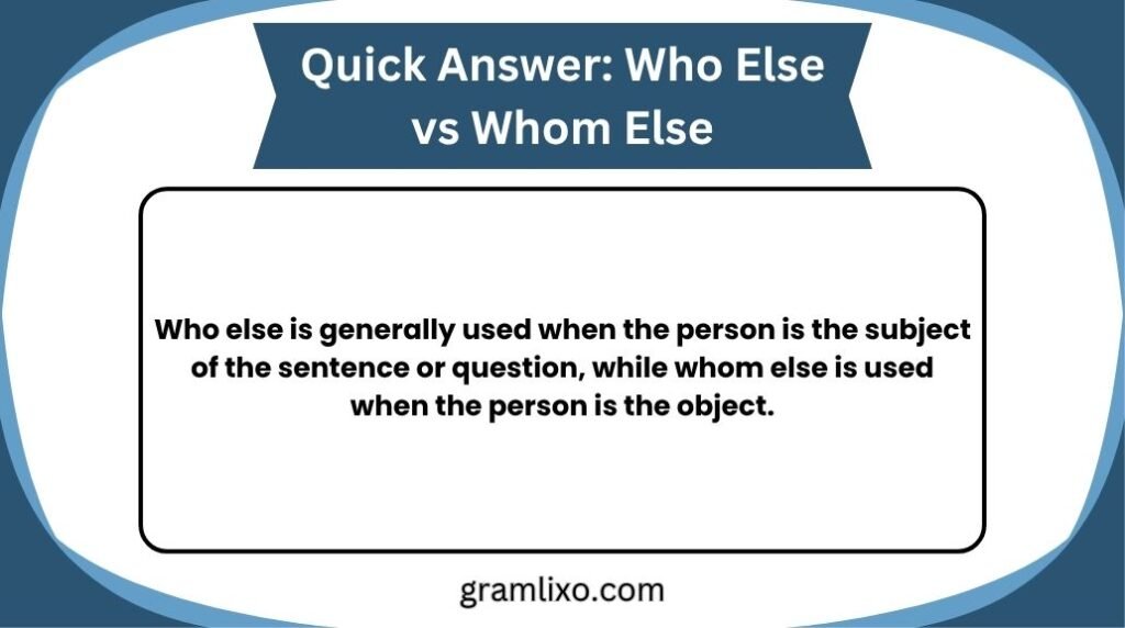 who else vs whom else