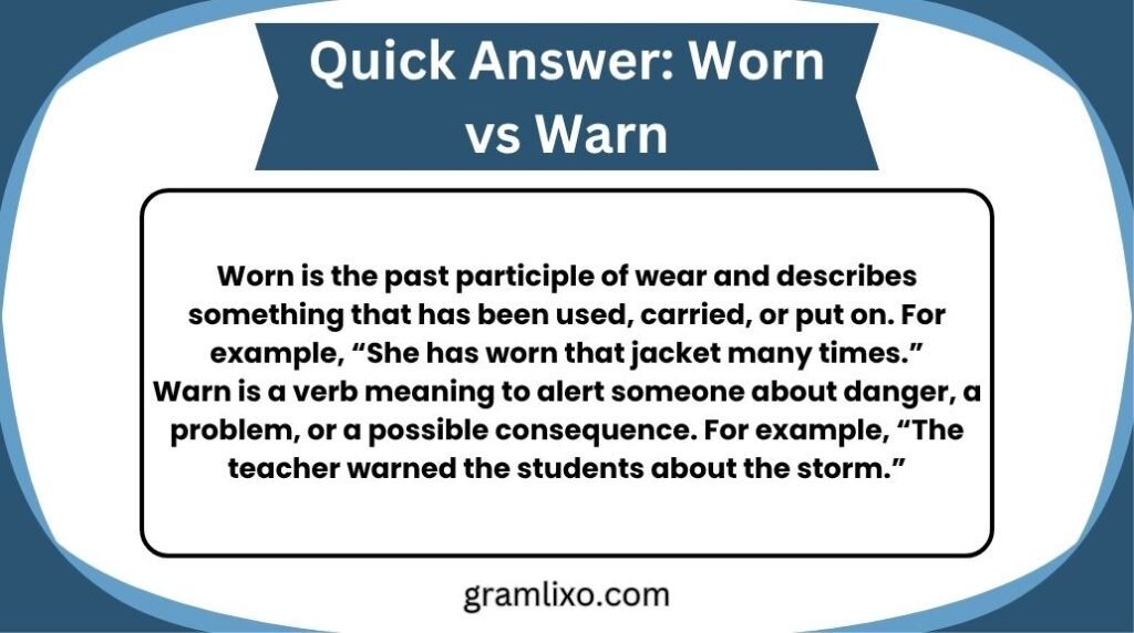worn vs warn