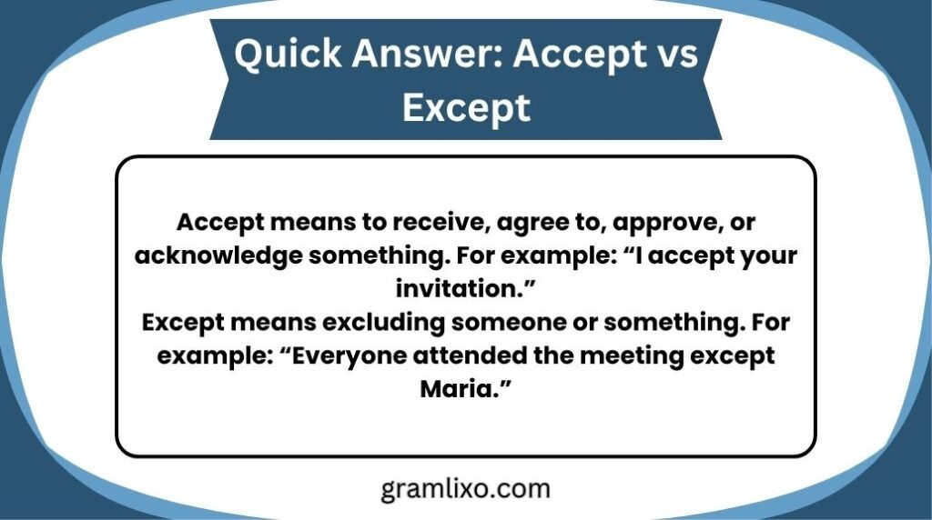 accept vs except