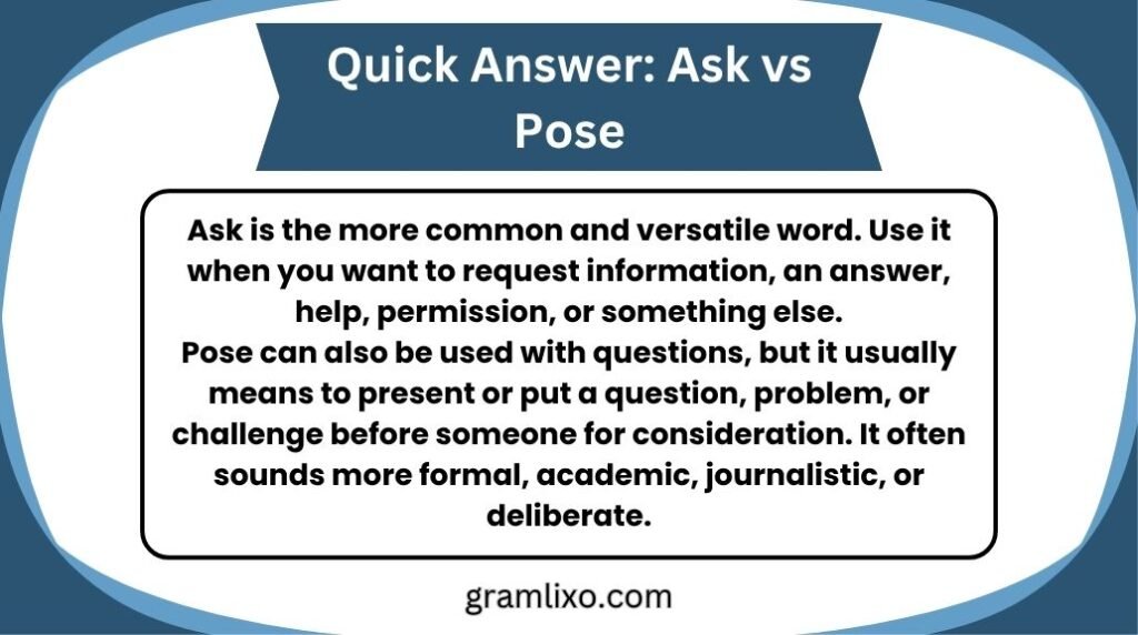 ask vs pose
